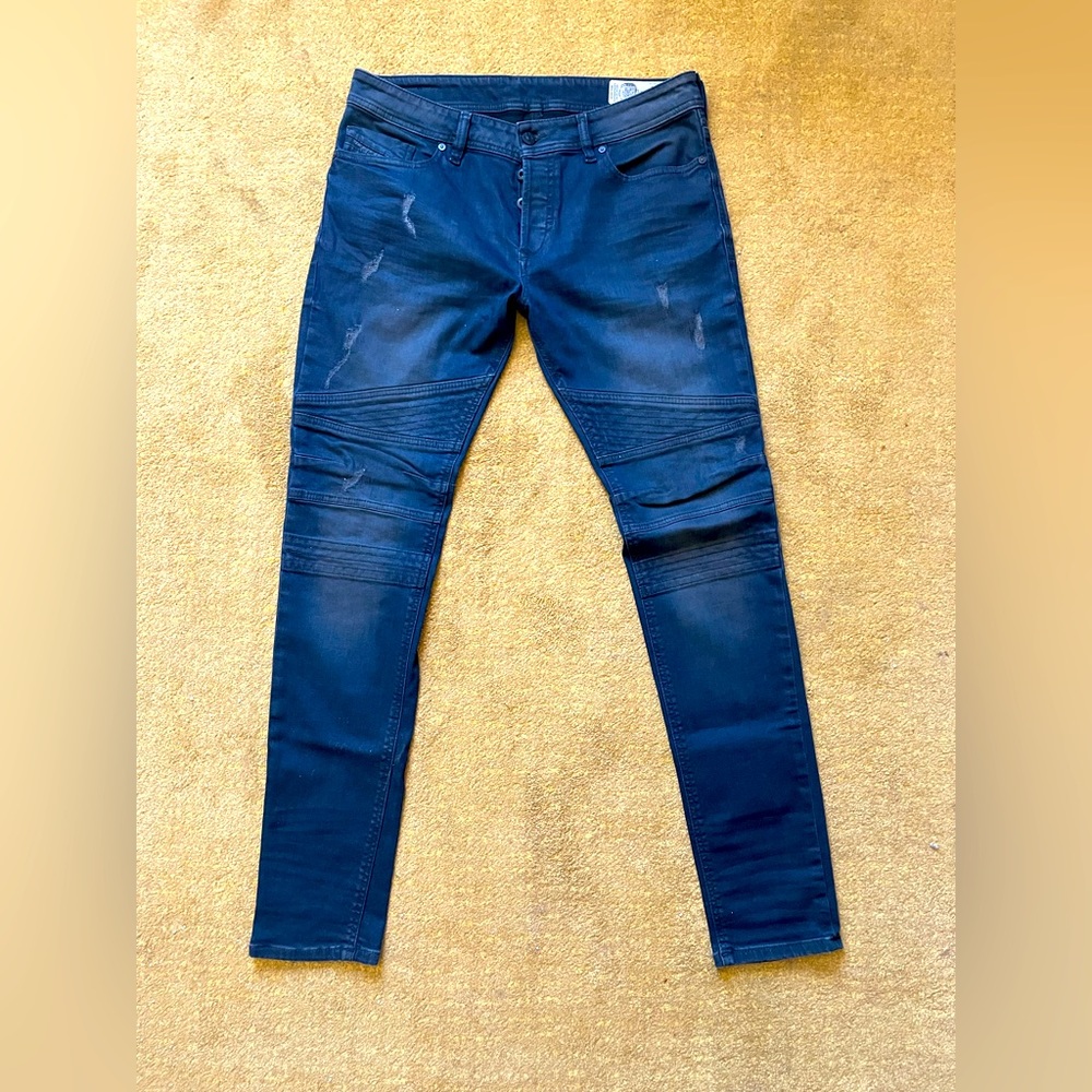 Diesel Fourk slim-skinny moto jeans never worn